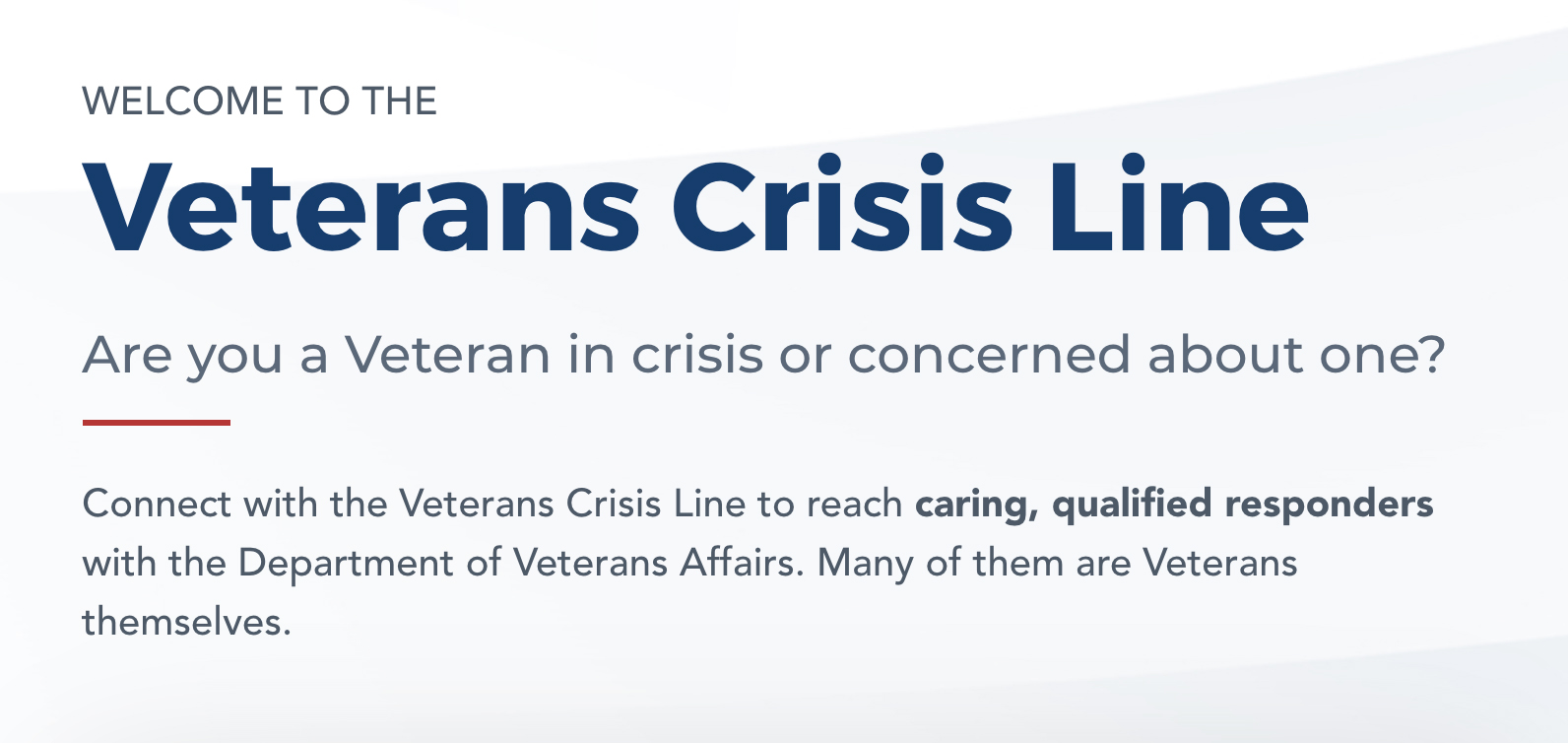 You are currently viewing Veterans Crisis Line